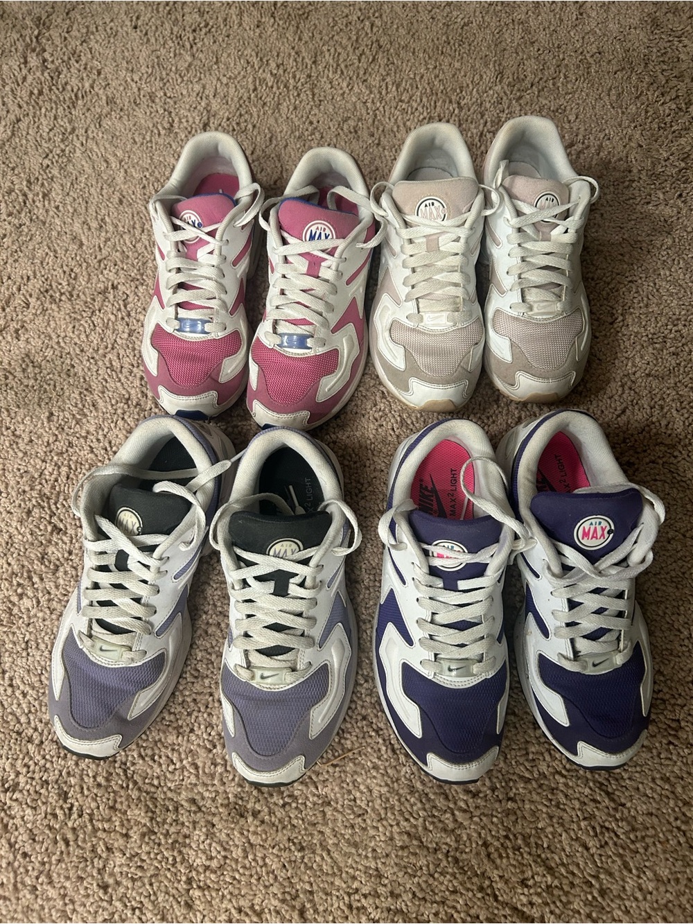 Nike Women's Air Max Mixed Colorway Sneakers - Pink, Beige, Purple, Blue
